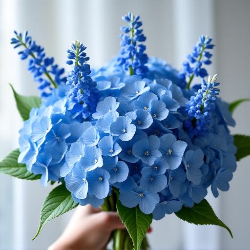 青い紫陽花のブーケ